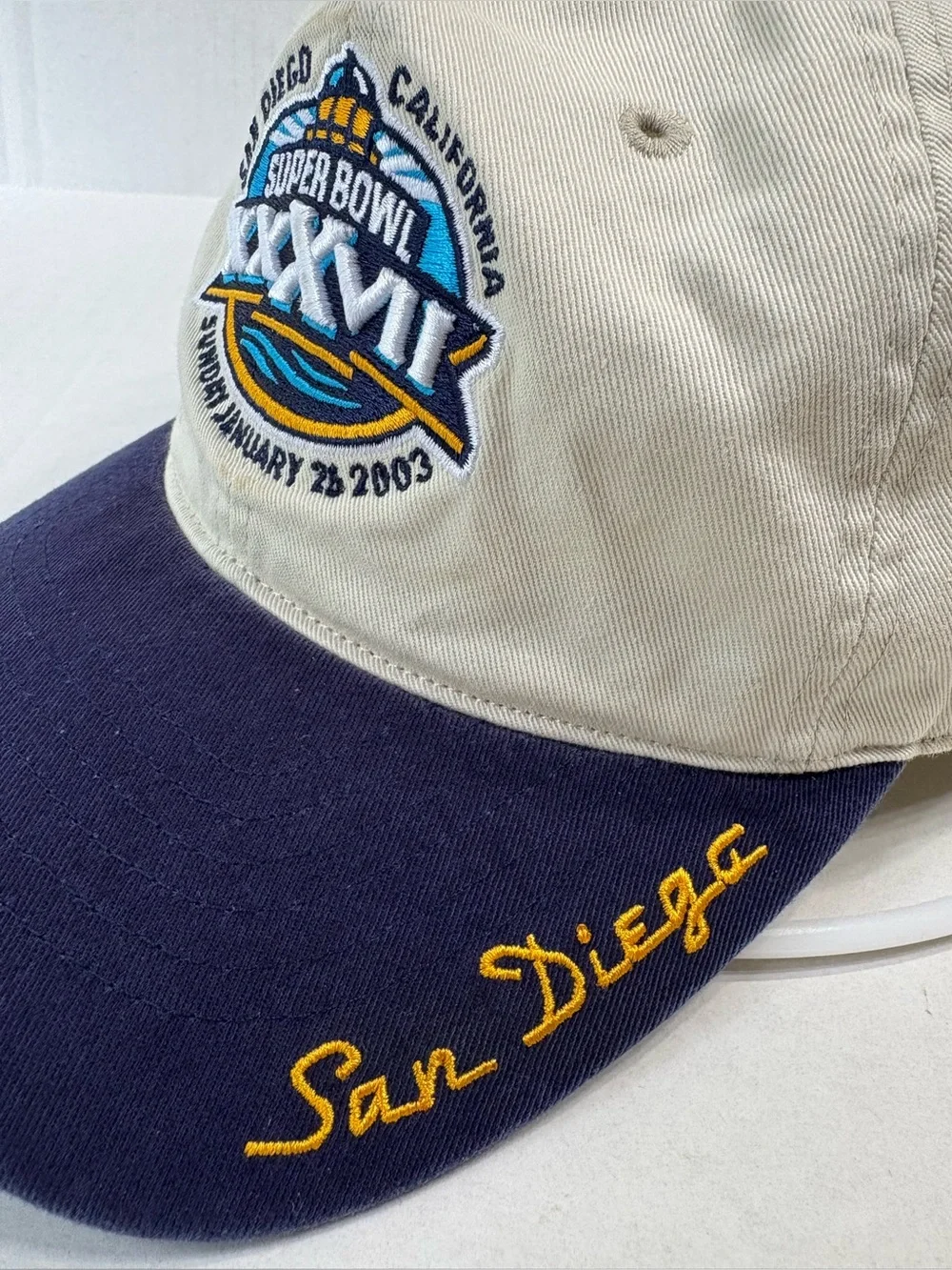 NWT Reebok Super Bowl XXXVII (37) Hat Cap San Diego 2003 NFL Deadstock Strapback
